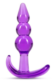 Фиолетовый анальный стимулятор Triple Bead Anal Plug - 9 см. фото в интим магазине Love Boat
