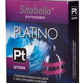 Стимулирующая насадка со спиралью из усиков Platino  Шторм 