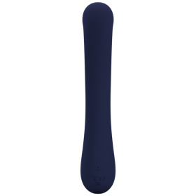 Темно-синий вибратор-кролик с дисплеем Lamar - 22 см.