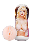 Телесный мастурбатор-вагина в колбе из пластика фото в интим магазине Love Boat