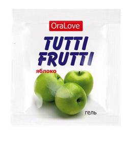 Саше гель-смазки Tutti-frutti с яблочным вкусом - 4 гр. фото в интим магазине Love Boat