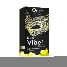 Съедобный жидкий вибратор Dual Vibe! со вкусом лимонного джина с тоником - 15 мл.