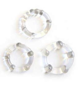 Набор из 3 прозрачных эрекционных колечек фото в интим магазине Love Boat