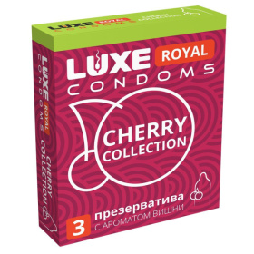 Презервативы с ароматом вишни LUXE Royal Cherry Collection - 3 шт. фото в интим магазине Love Boat