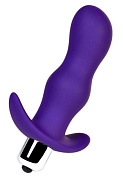 Фиолетовая изогнутая анальная вибропробка - 11,2 см. фото в интим магазине Love Boat