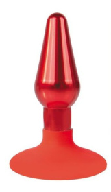 Красная конусовидная анальная пробка - 9 см. фото в интим магазине Love Boat