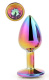 Голографическая анальная втулка с радужным кристаллом - 7,1 см.