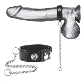 
Утяжка на пенис с поводком Snap Cock Ring With 12  Leash фото в интим магазине Love Boat
