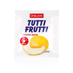 Саше гель-смазки Tutti-frutti со вкусом сочной дыни - 4 гр. фото в интим магазине Love Boat
