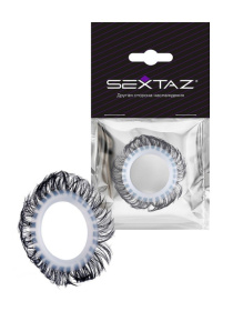 Эластичное эрекционное колечко с черными «ресничками» фото в интим магазине Love Boat