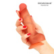 Телесный фаллоимитатор с внутренним стержнем - 15 см.