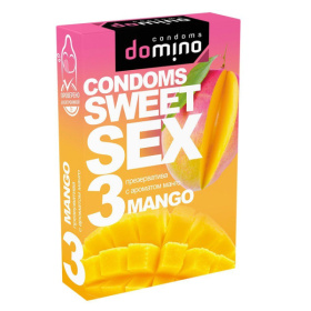 Презервативы для орального секса DOMINO Sweet Sex с ароматом манго - 3 шт. фото в интим магазине Love Boat