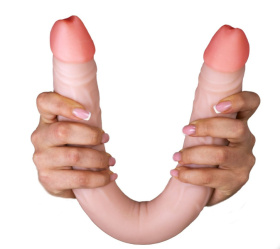 Двусторонний фаллоимитатор из неоскин - 49 см.