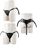 Черные трусики для крепления насадки при помощи кольца фото в интим магазине Love Boat