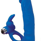 Синяя вибронасадка для двойного проникновения - 15 см.
