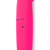 Ярко-розовый двусторонний мини-вибратор - 12,5 см.
