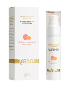 Массажный гель-смазка Allover Delicious Massage Gel с ароматом персика и абрикоса - 50 мл. фото в интим магазине Love Boat