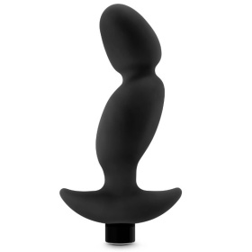 Черный анальный вибратор Silicone Vibrating Prostate Massager 04 - 16,5 см. фото в интим магазине Love Boat