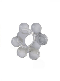 Прозрачное эластичное эрекционное кольцо с 6 шариками