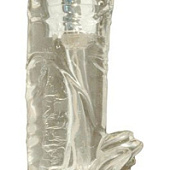 Прозрачный вибратор с клиторальной шишечкой Viking - 20,3 см.