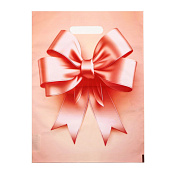 Пакет с принтом в виде банта с вырубной ручкой (30х40 см) фото в интим магазине Love Boat