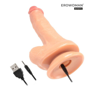 Телесный реалистичный вибратор Erowoman - 21 см.