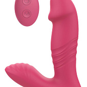 Розовый вибратор с возвратно-поступательными движениями Up And Down Vibe