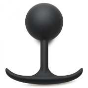 Черная анальная пробка с утяжелением Comfort Plugs Premium Silicone 4.7’’ Weighted Round Plug - 12 см. фото в интим магазине Love Boat