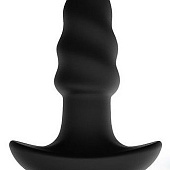 Черная спиралевидная вибропробка с широким основанием