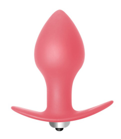 Розовая анальная вибропробка Bulb Anal Plug - 10 см. фото в интим магазине Love Boat