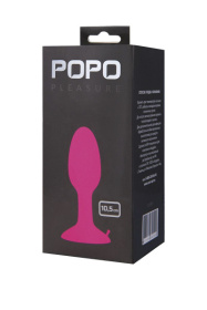 Розовая пробка POPO Pleasure со встроенным вовнутрь стальным шариком - 10,5 см. фото в интим магазине Love Boat