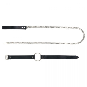 
Черный поводок и чокер с кольцом Rada фото в интим магазине Love Boat