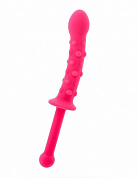 Розовый анальный фаллоимитатор с длинной рукоятью