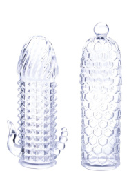 Набор из 2 прозрачных насадок на член Seductive Tickler Sleeves Set фото в интим магазине Love Boat
