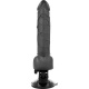 Черный вибратор на мощной присоске Basecock Realistic Vibrator Remote Control - 19,5 см.