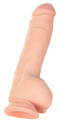 Телесный реалистичный вибратор-ротатор Ulric - 24 см. фото в интим магазине Love Boat