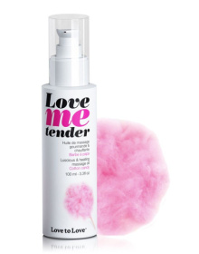 Съедобное согревающее массажное масло Love Me Tender Cotton Candy с ароматом сладкой ваты - 100 мл. фото в интим магазине Love Boat