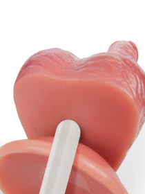 Телесный вибратор-реалистик с имитацией семяизвержения - 26 см.