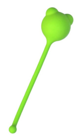 Зеленый силиконовый вагинальный шарик A-Toys с ушками фото в интим магазине Love Boat