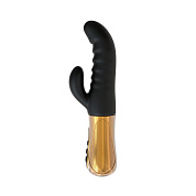 Черный вибратор с возвратно-поступательными движениями Big Thrust Rabbit - 23 см. фото в секс шопе Love Boat