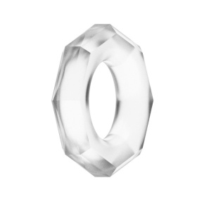 Прозрачное эрекционное кольцо с гранями POWER PLUS Cockring фото в интим магазине Love Boat