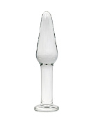 Прозрачный удлиненный анальный плаг из стекла - 12 см. фото в интим магазине Love Boat