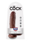 Коричневый фаллоимитатор 8  Cock with Balls - 21,3 см.