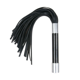 
Черная плеть Easytoys Flogger With Metal Grip - 38 см. фото в интим магазине Love Boat