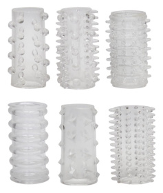 Набор из 6 насадок с шипиками Red Roses фото в интим магазине Love Boat