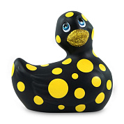 Черный вибратор-уточка I Rub My Duckie 2.0 Happiness в жёлтый горох фото в интим магазине Love Boat
