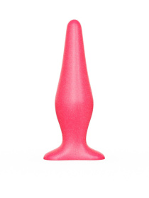 Розовая анальная пробка с узеньким кончиком - 14 см.