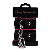 
Черно-розовые скругленные наручники с мягкой подкладкой фото в интим магазине Love Boat