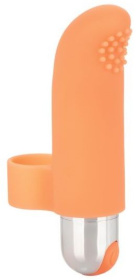 Оранжевая пулька-насадка на палец Finger Tickler - 8,25 см. фото в интим магазине Love Boat