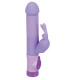 Фиолетовый силиконовый вибратор с виброзайчиком - 16,5 см.